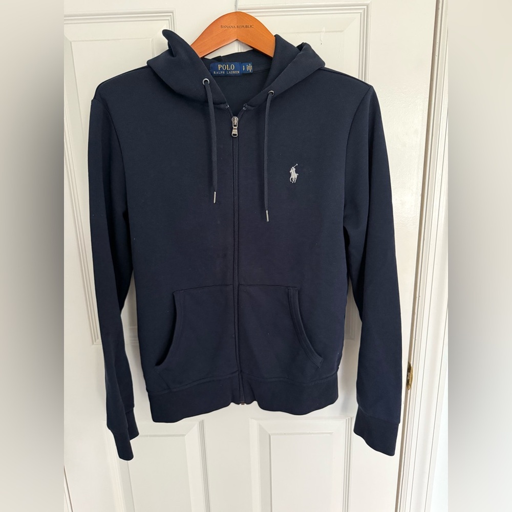Polo Ralph Lauren Double knit navy full zip hoodie